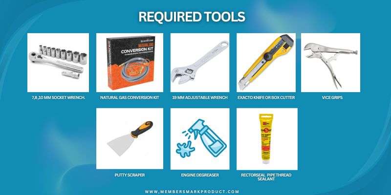 Tools for coverting member's mark grill to natural gas