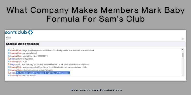 What Company Makes Members Mark Baby Formula For Sam’s Club?