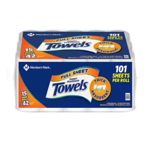 2-Ply Member's Mark Full Sheet Paper Towel,15 Rolls,1515 Sheets