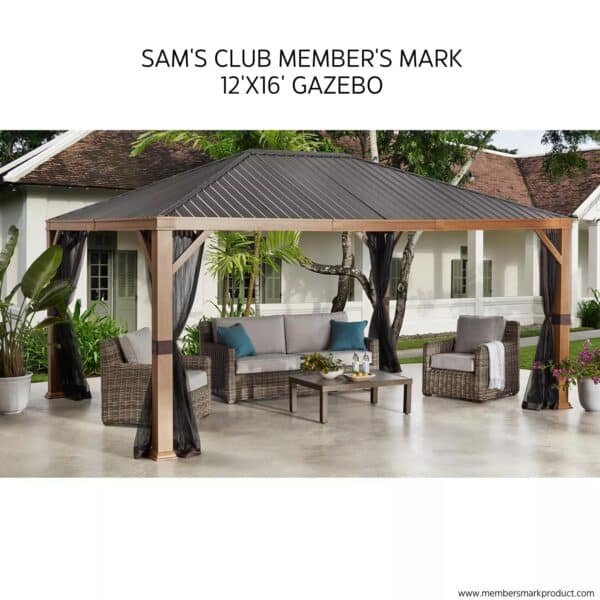 Sam’s Club 12x16 Gazebo - Member's Mark Wood Look Pavilion